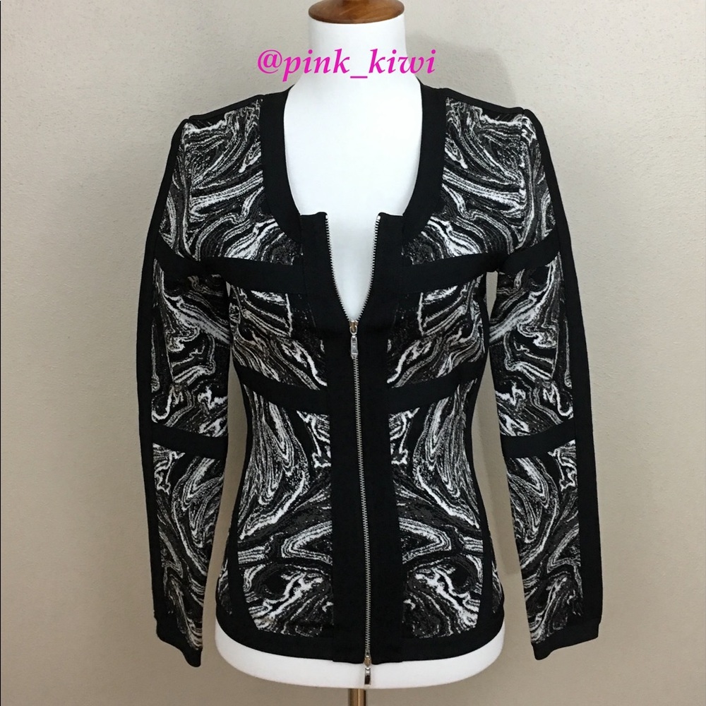 Robert Rodriguez Marbled Intarsia Graphic Jacket - Picture 2 of 9